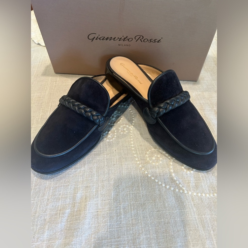 Gianvito Rossi Blue Loafers